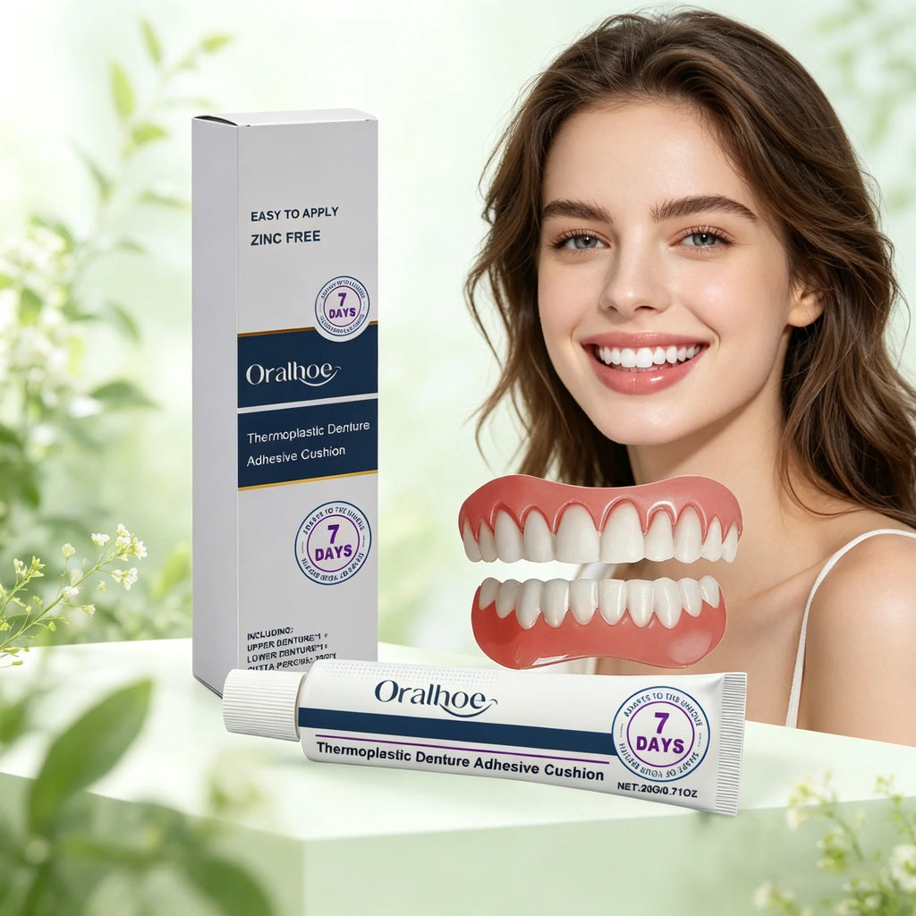 Soft Silicone Dentures Kit Thermoplastic Denture Adhesive Dental Veneers Missing Broken Tooth Filling Gap False Teeth Full Set Zpaxo