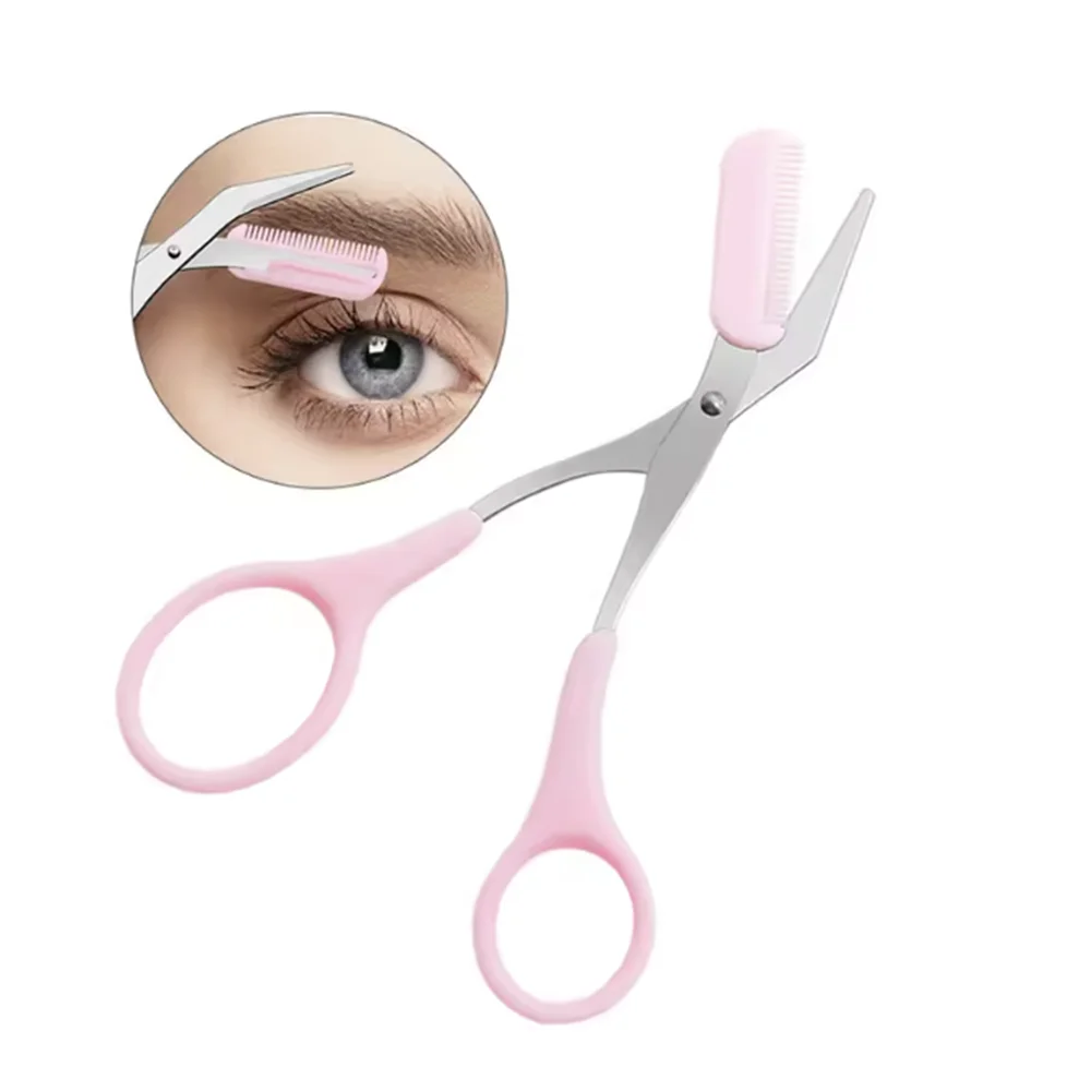 Stainless Steel Eyebrow Scissors with Comb – Precision Brow Trimmer for Easy Eyebrow Shaping & Grooming Zpaxo