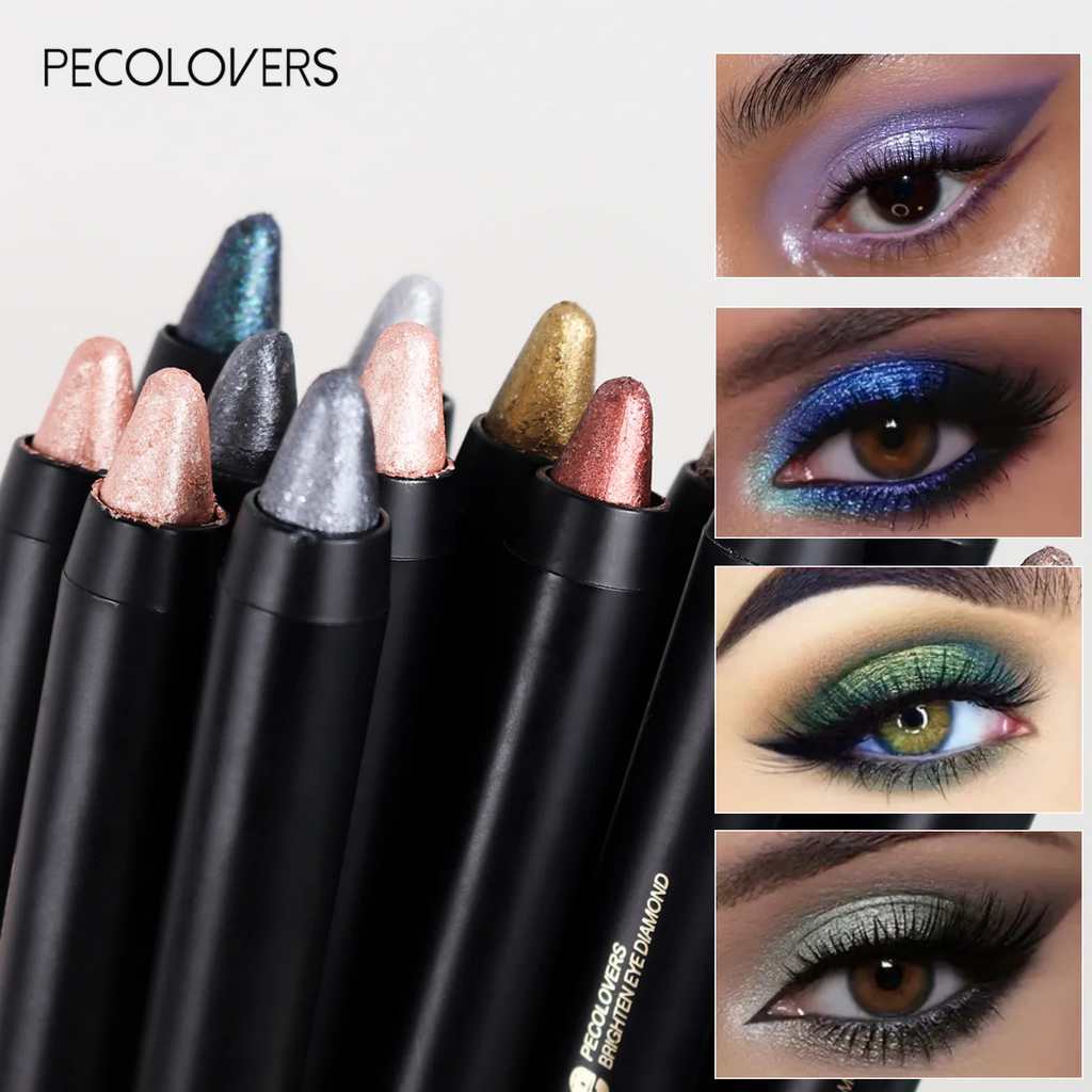 1PC Cream Glitter Eye Shadow Pen with Double-head Design, Pearlescent Glitter Finish, for A Charming Christmas Eye Makeup Zpaxo