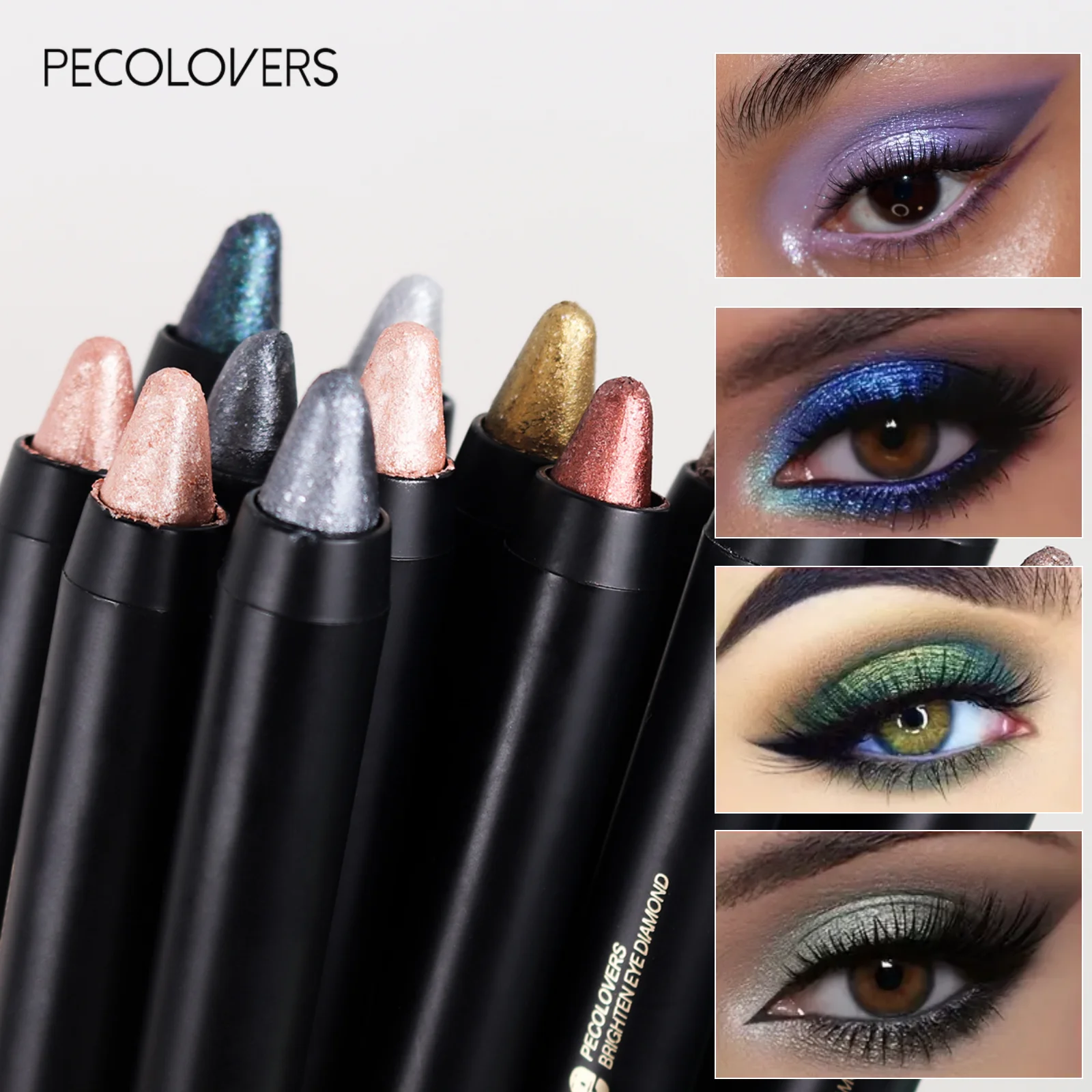 1PC Cream Glitter Eye Shadow Pen with Double-head Design, Pearlescent Glitter Finish, for A Charming Christmas Eye Makeup Zpaxo