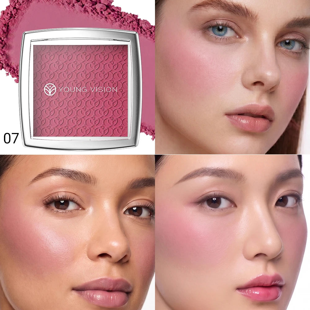 Velvet Matte Blusher Palette Embossed Design Ultra-Fine Texture Natural Brighten Skin-Fit Blendable Buildable Face Rouge Makeup Zpaxo 07