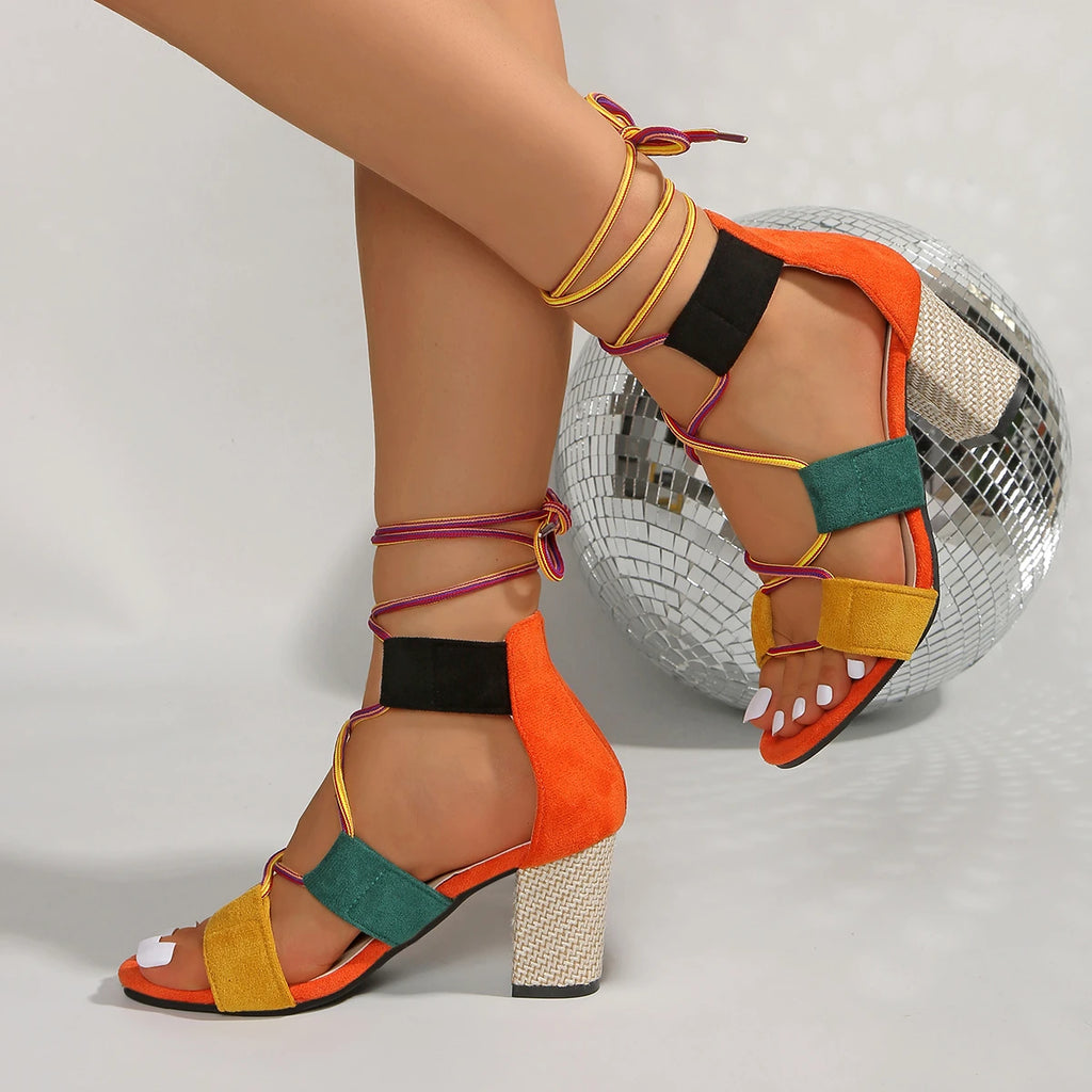 2025 Summer Fashion Women Heels Sandals Trend Designer Shoes Ankle Zpaxo