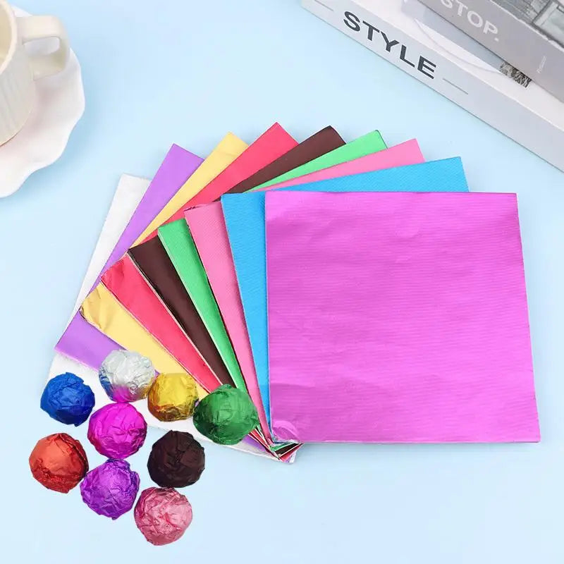 15x15CM Aluminum Foils Wrapping Paper Sheets Foil Candy Package Zpaxo