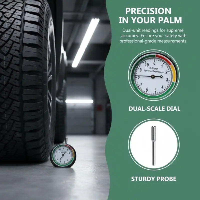Tire Tread Depth Gauge – Accurate Stainless Steel Tyre Meter