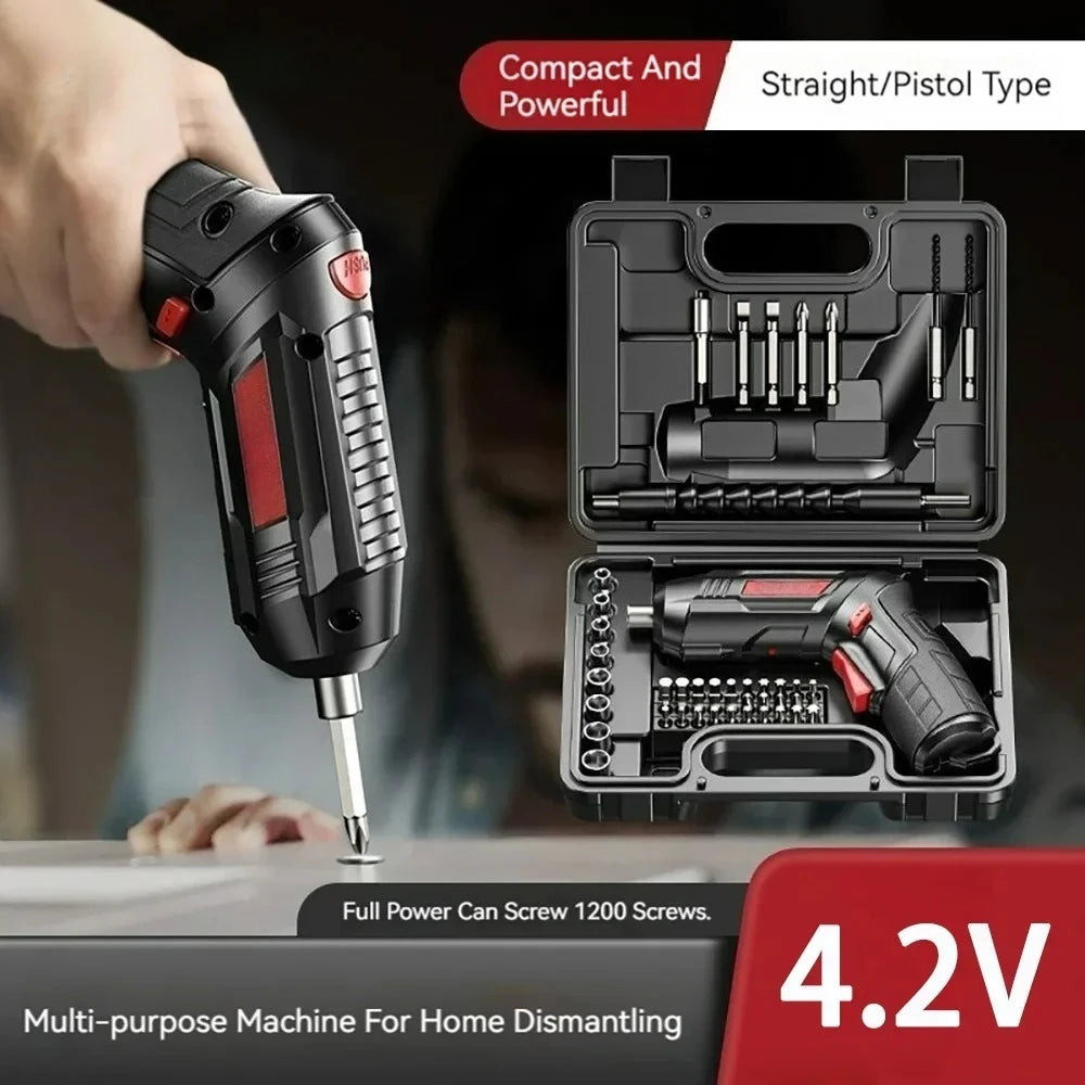 Small And Powerful Battery Screwdriver Rechargeable 4.2V 6Nm 1300mAh 250rpm Screwdrivers Electric Screw Driver Screwdriver Set Zpaxo As shown