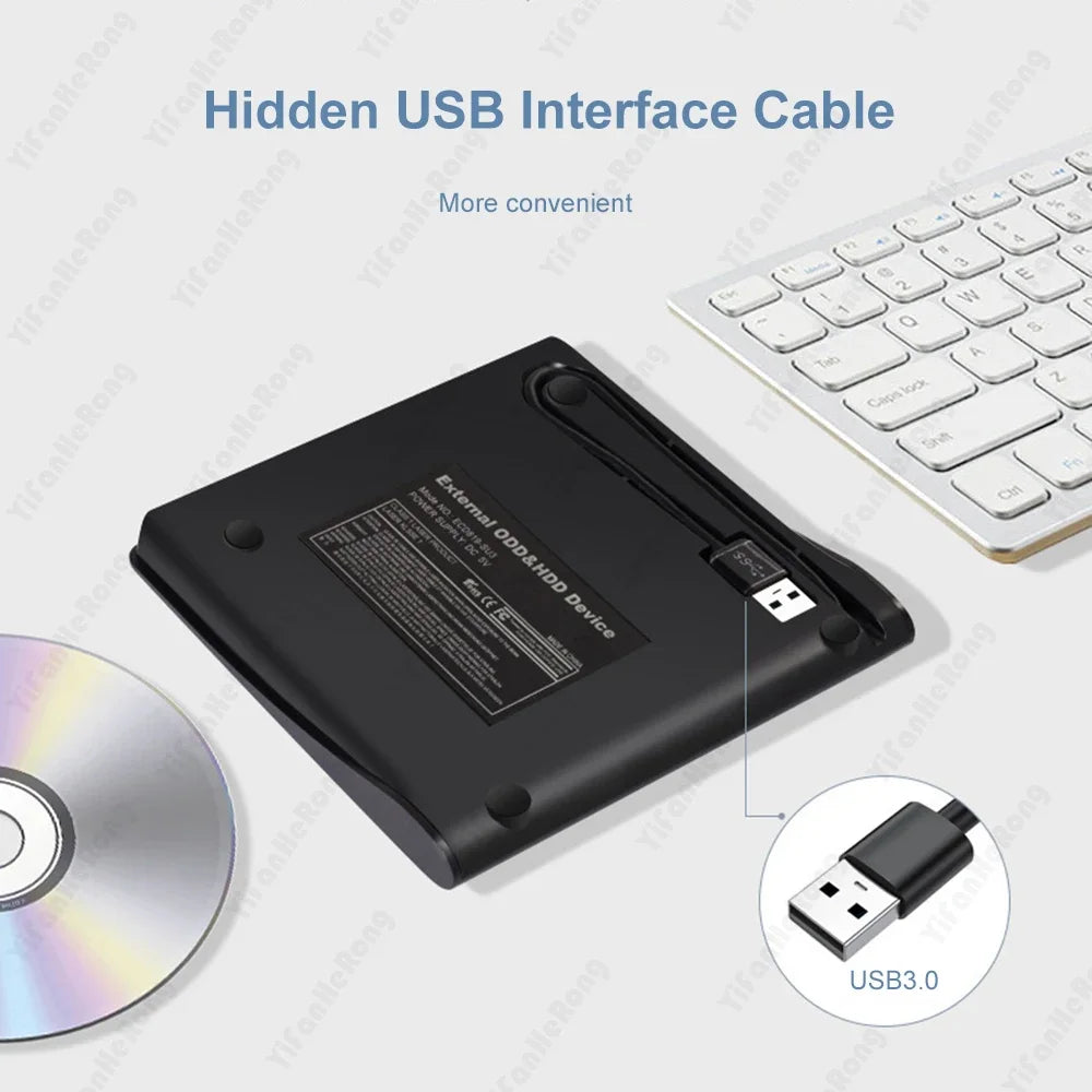 9.5mm/12.7mm USB 3.0 + Type-C Slim DVD External Enclosure USB To SSD Caddy External Mobile Enclosure for Laptop Notebook Zpaxo