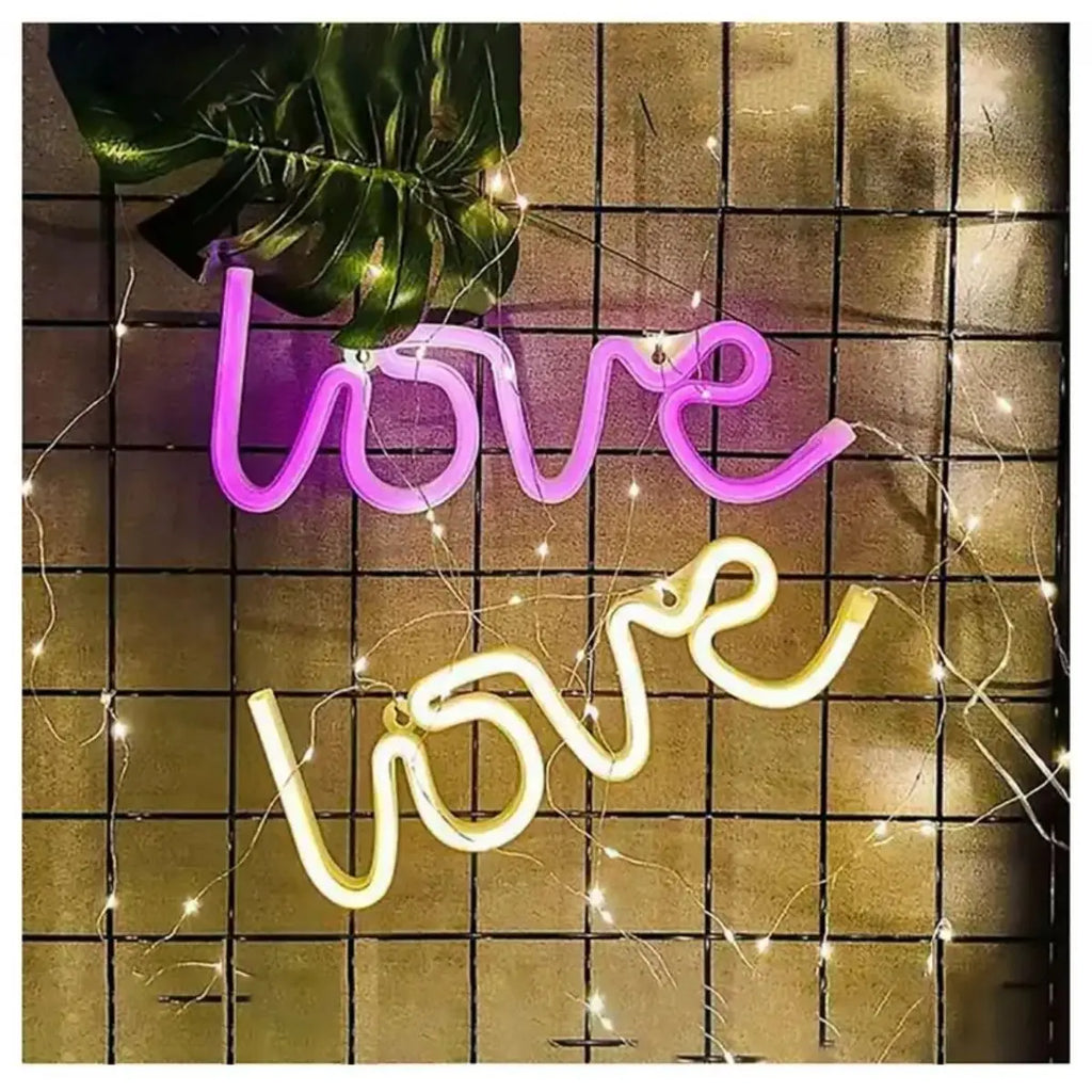 LOVE Shape LED Neon Sign Battery Powered Novelty Letter Mini Night Zpaxo