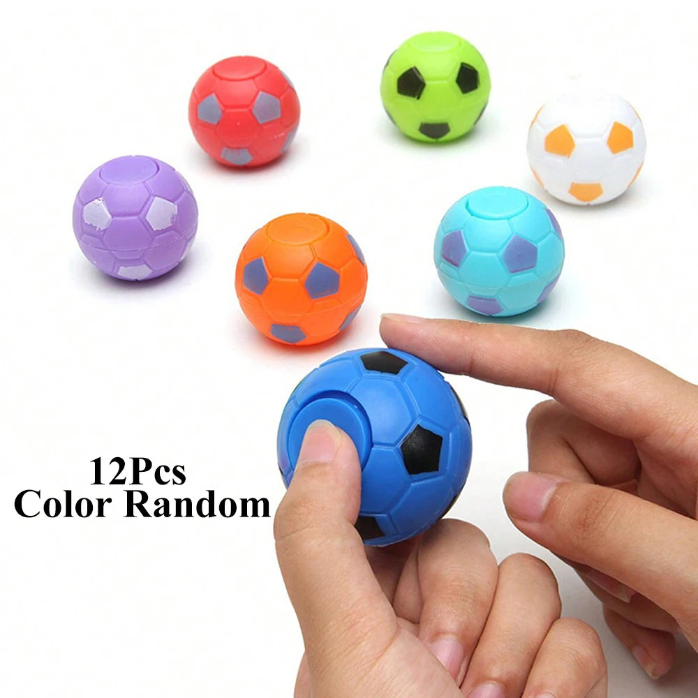 6/12Pcs Mini Fidget Spinner Soccer Ball Toy for Kids Party Favors Soccer Gifts Stress Balls for Birthday Classroom Prizes Zpaxo 12Pcs Color Random