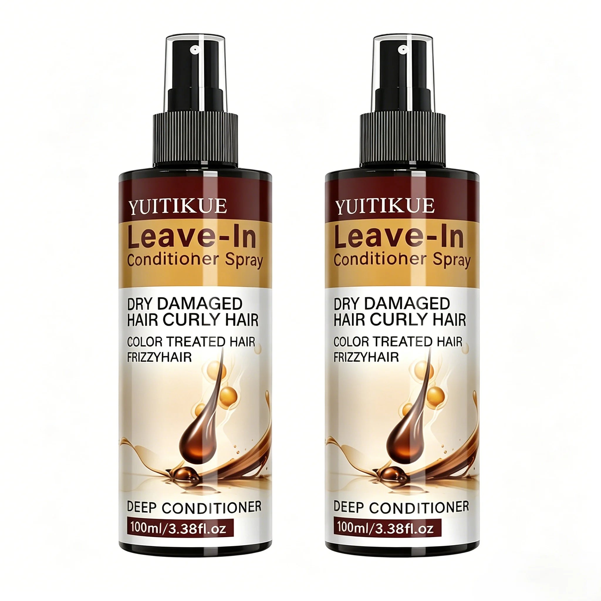YUITIKUE Leave-In Conditioner Spray – Anti-Frizz & Hydrating Leave-In Conditioner Spray Zpaxo 2pc