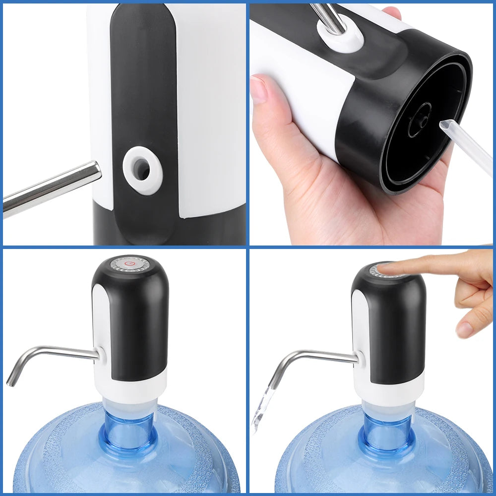 Automatic Water Dispenser Blue LED Light Wireless Electric Pump