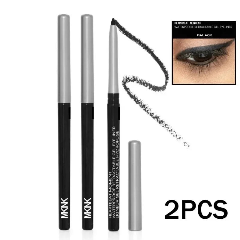 Waterproof Black Eyeliner Pencil Smooth Smudge-proof Long-lasting Zpaxo Black-2pcs