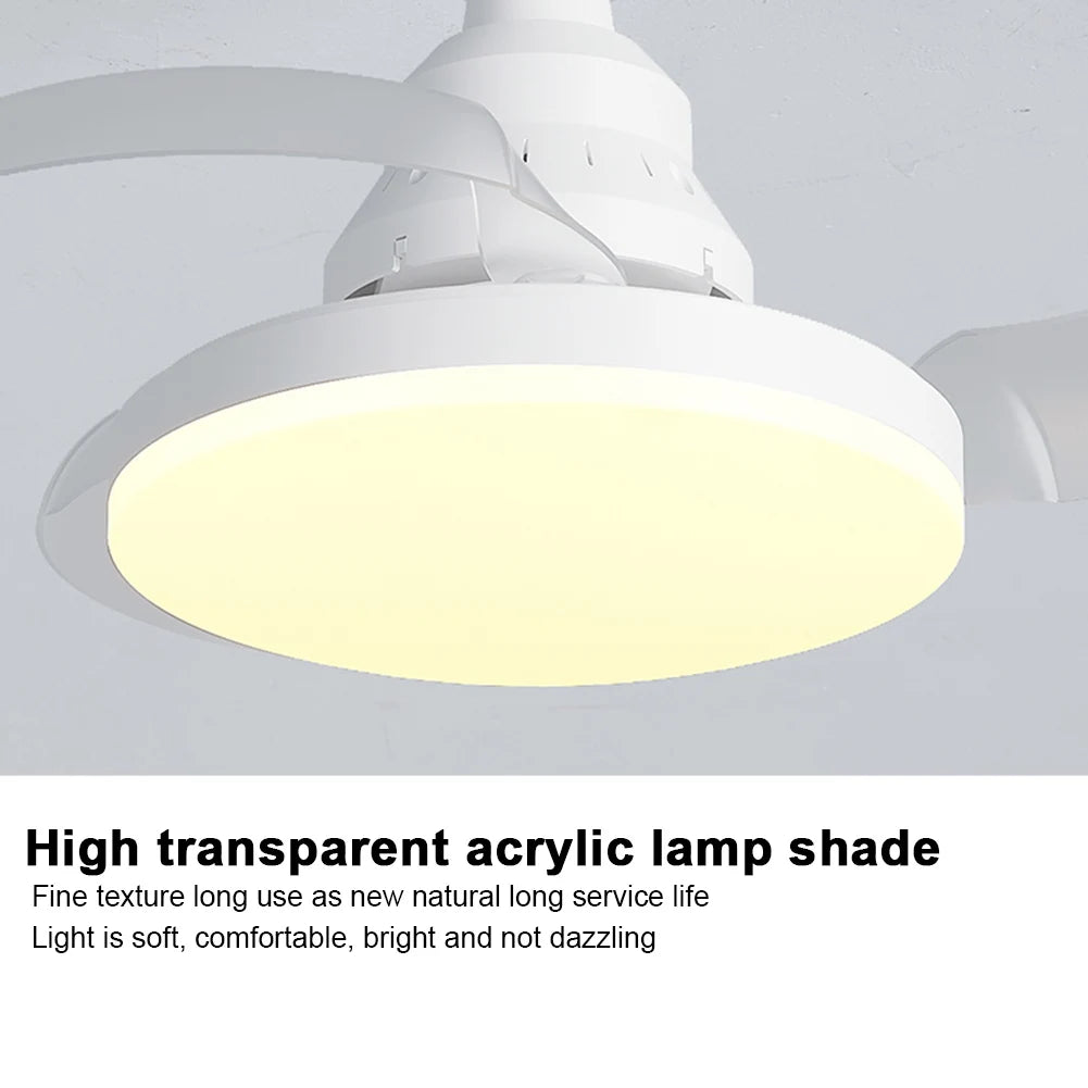 Portable Hanging Fan LED Light Remote Control Cordless 3 Gears
