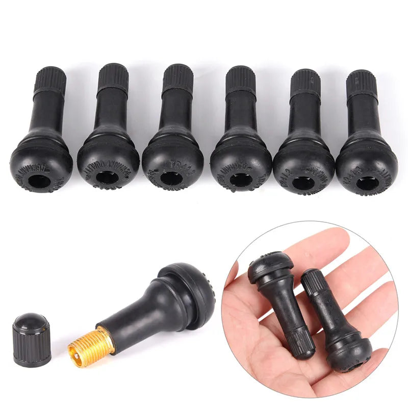 TR413 Tubeless Car Wheel Tire Valve Stems Caps Tyre Rubber Valves
