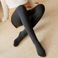 Winter Warm Leggings Sexy Slim Translucent Pantyhose Nylon Tights High Waist Elastic Thick Wool Sock Pants Women Thermal Legging Zpaxo Pure black full feet 85g no velvet