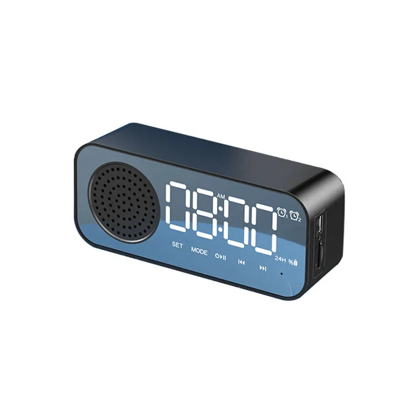 Bluetooth Wireless Audio Office Alarm Clock Mini LED Mirror Digital