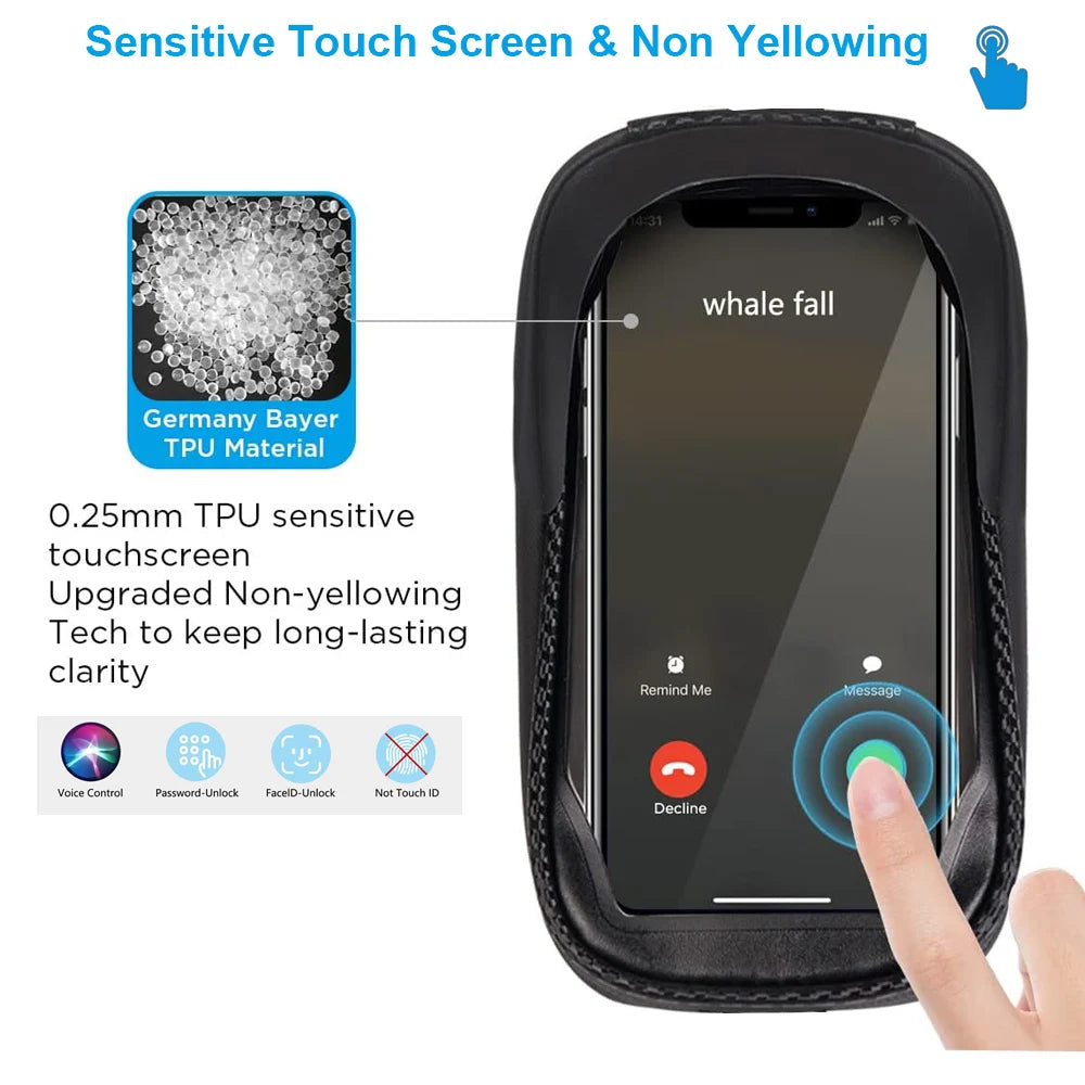 New Bicycle Saddle bag Phone Touch Screen Bag Triple Stable Touchscreen Cycling Phone Holder With Cable Port Dual Zipper Cyclin Zpaxo