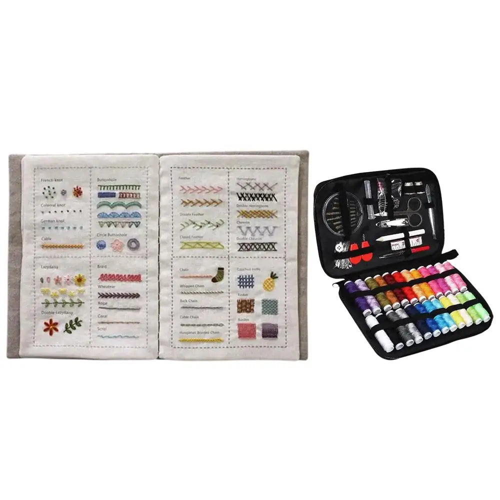 Embroidery Stitches Book Needle Threader Step Guide Visual Learning