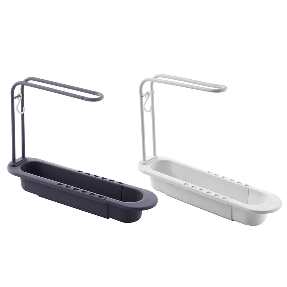 Telescopic Soap Sponge Drain Rack Adjustable Drainer Sink Tray