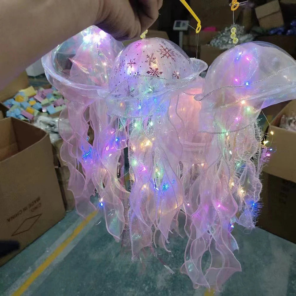 Jellyfish Atmosphere Night Light Button Battery Hanging Ceiling