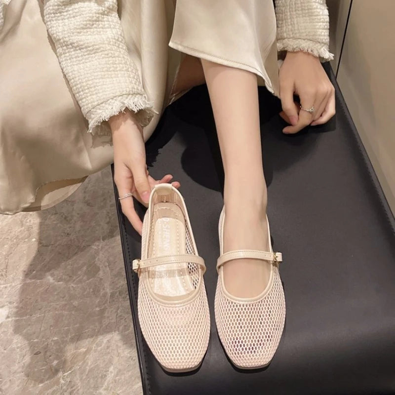 Summer Fishing Net Flat Bottom Sandals Hollow Design Fashio Low Cut