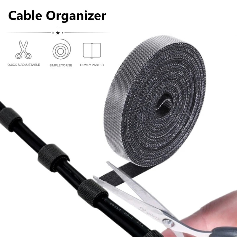 1m 3m 5m Roll Fastening Tape Cable Ties Reusable Hook Loop Straps Zpaxo
