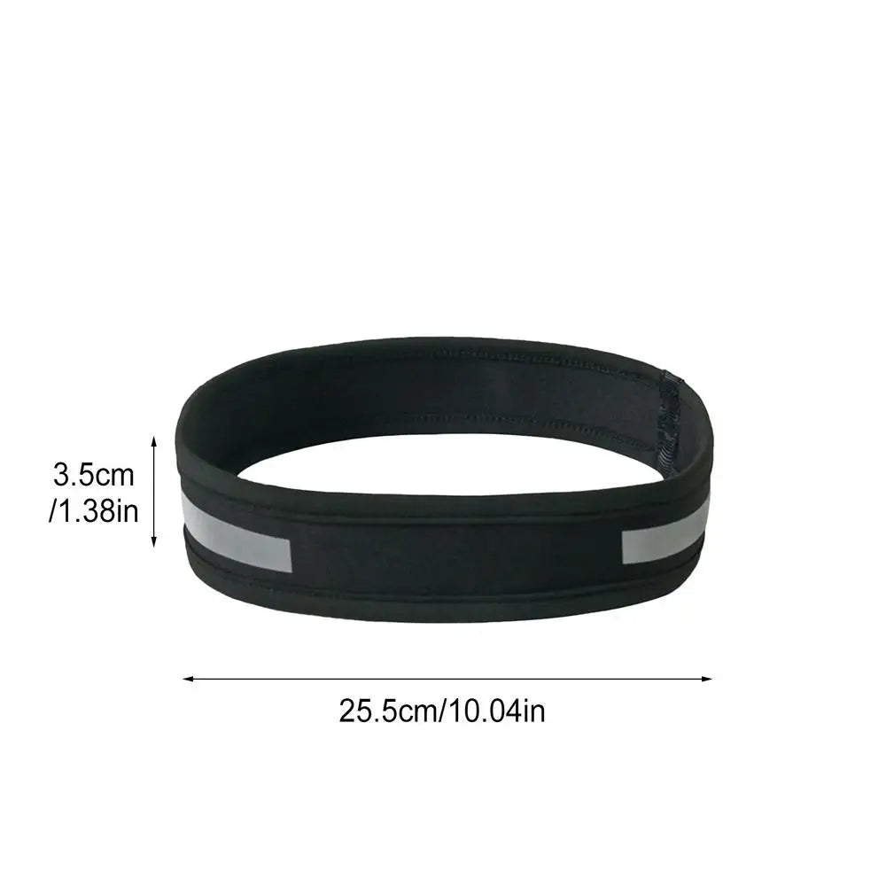 Reflective Sport Sweat Headband – Anti-Slip Elastic Sweatband Sport Sweatband Zpaxo Black