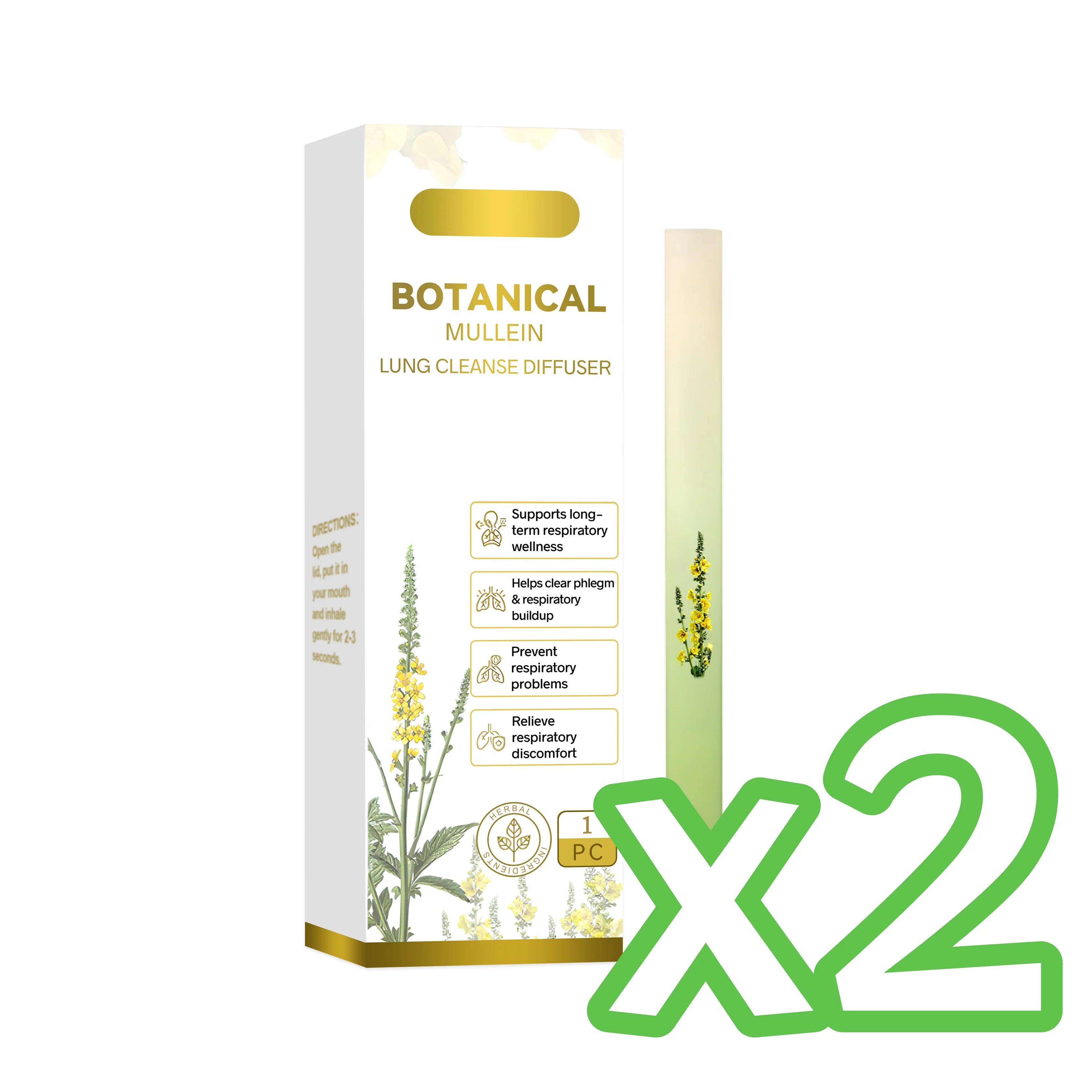 Herbal Nasal Inhaler Stick – Lung Cleanse, Energy & Mind Refresh Herbal Nasal Inhaler Zpaxo 1pc Boxed X 2