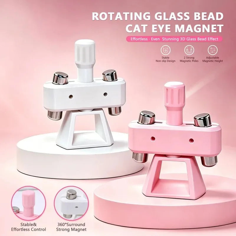 New Rotatable Glass Bead Cat-Eye Nail Art Magnet Gyroscope 3D Strong Magnet No Skills Cat Eye Effect Nail Art Tool for Beginners Zpaxo