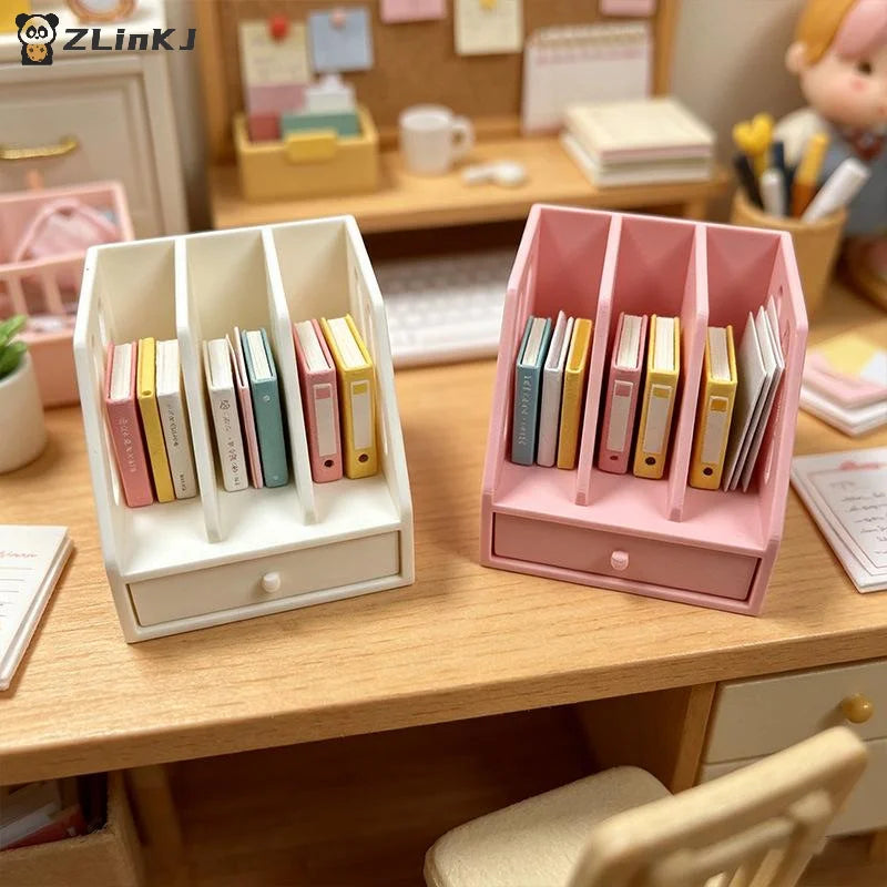 Miniature Desktop Storage File Basket 1 12 Dollhouse Mini Cabinet Zpaxo