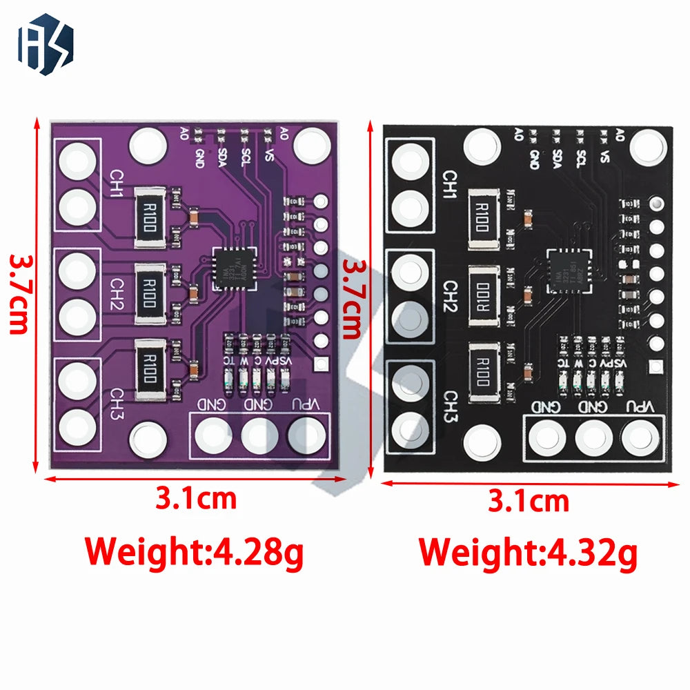 INA3221 Triple-channel Module High-side Measurement Shunt Bus Voltage Zpaxo