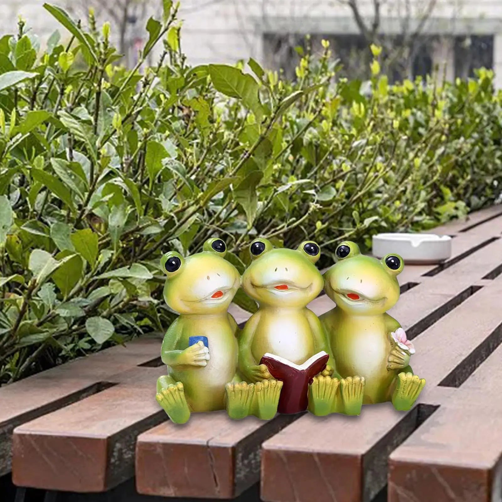 Frog Statue Creative Resin Cute Tabletop Ornament Garden Statue Decorative Figurine for Balcony Outside Yard Bedroom Table Zpaxo Style A