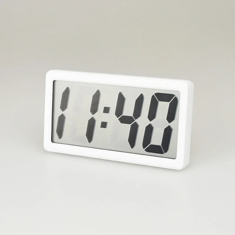 Mini Battery Powered Digital Desk Clock Time Date 12-hour Display Table Clock Wall-mounted LCD Clock With AG10 Battery Zpaxo WHITE