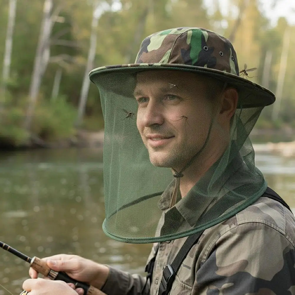 Mosquito Head Net Hat – Camouflage Bug & Sun Protection Mosquito Head Net Hat Zpaxo