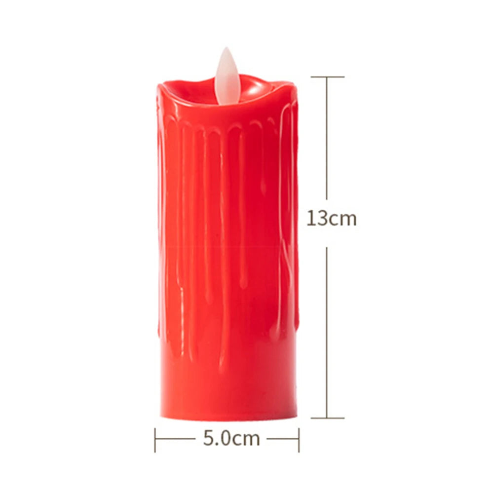 Flameless Electeic Candles Auto Swing Realistic Candle Led Lightweights Bright Flickering Bulb for Seasonal Festival Celebration Zpaxo 13cm