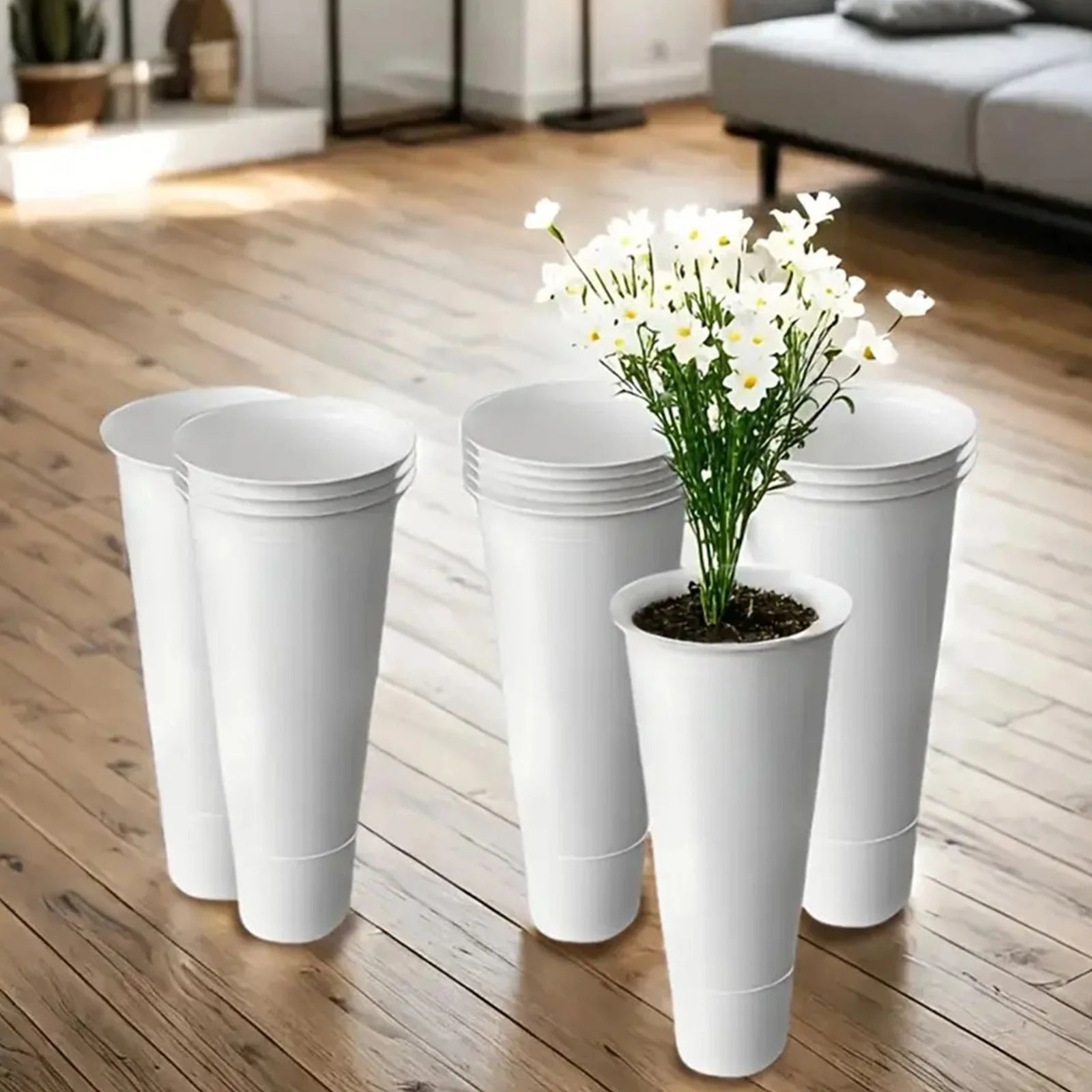 Plant Stand Tapered Buckets Large Capacity Plastic Planter Home Patio