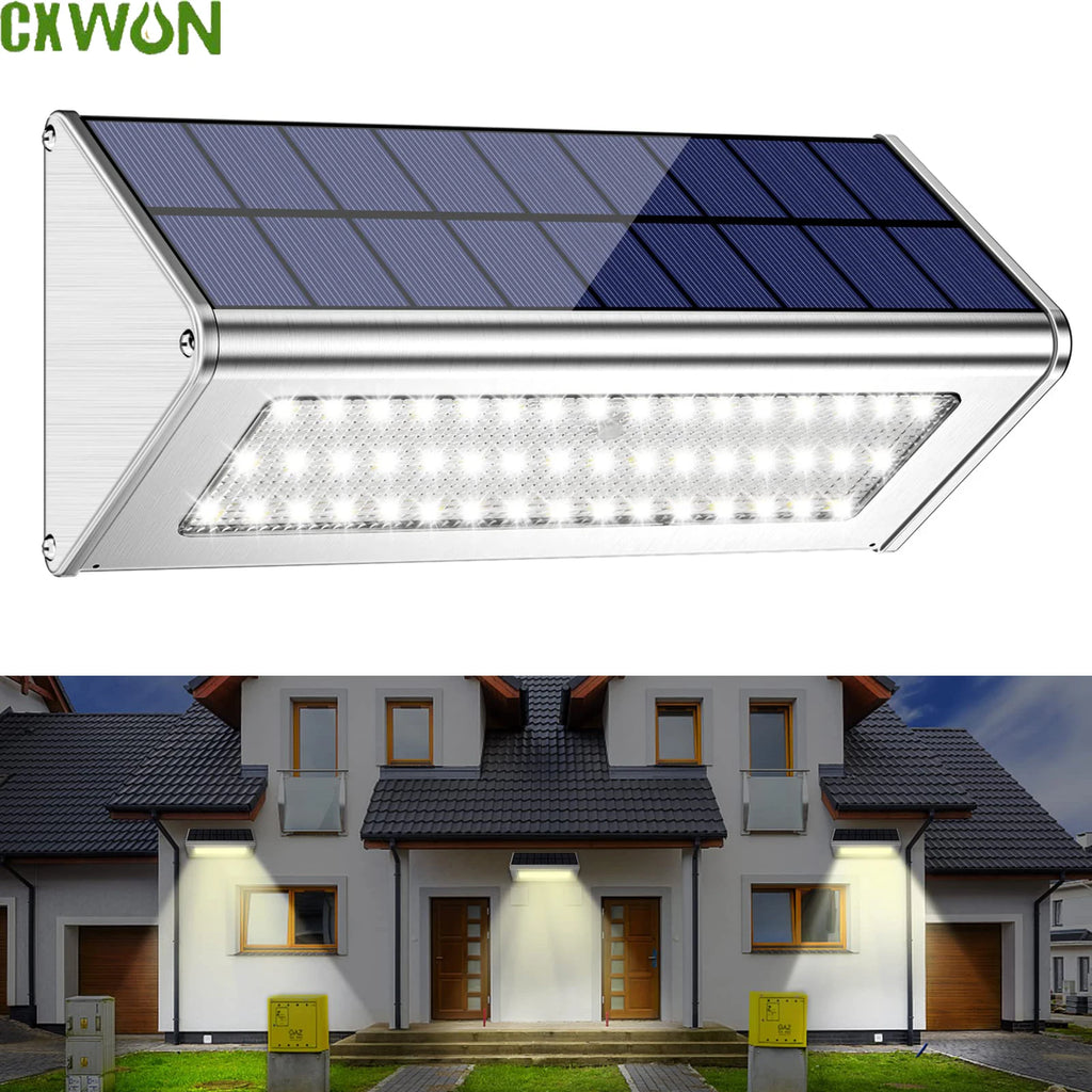 48 LED Solar Light Of Aluminum Alloy 4500mAh Outdoor Waterproof with Solar Lamp Motion Sensor Radar Applicable In Porch Garden Zpaxo
