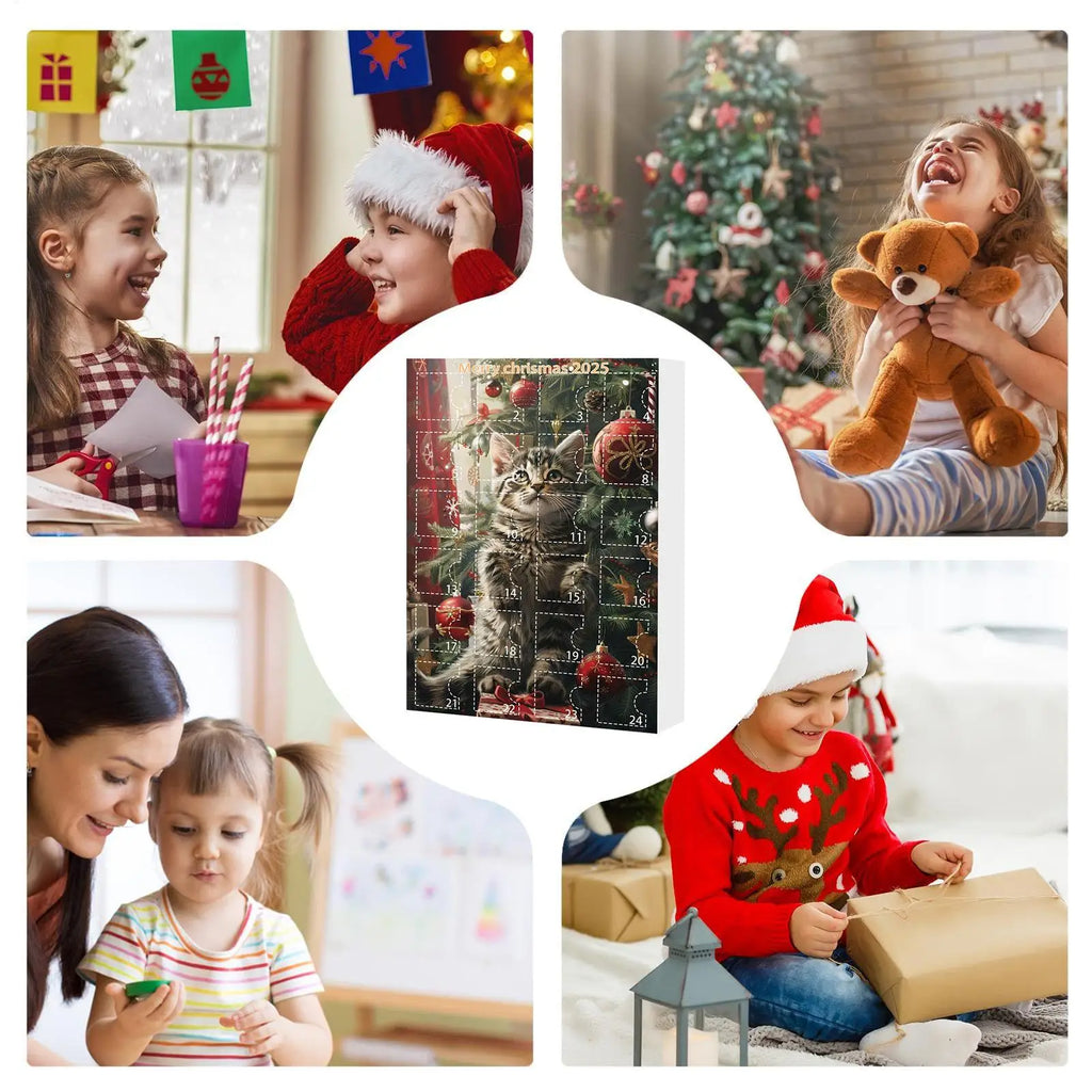 2D Cute Cat Advent Calendar 24 Days Christmas Countdown Acrylic