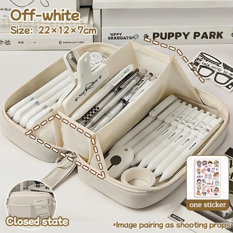 Multi Layer Pencil Case Pouch Large Capacity Pen Bag Durable