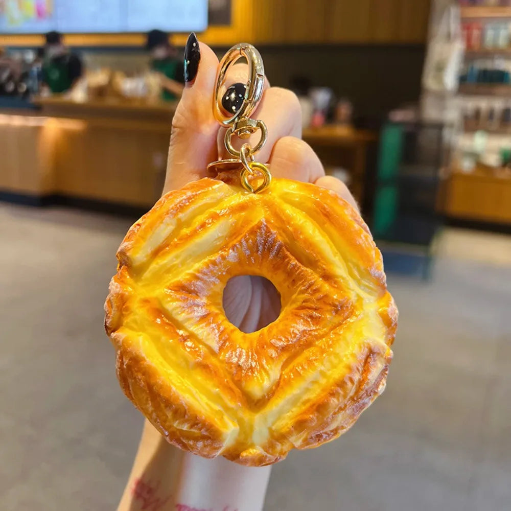 Realistic Bread Squishy Keychain Slow-rebound Mini-size Simulation Zpaxo Style F