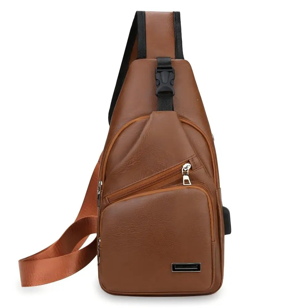 Men's Chest Bag Adjustable Strap Zipper Closure Multifunctional
