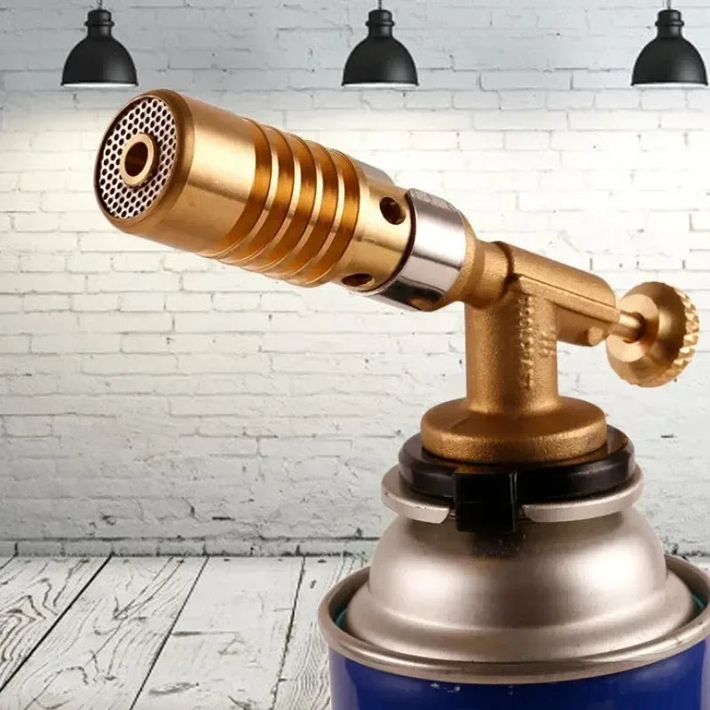 Outdoor Barbecue All-Copper Flame Stove Set with Double-Tube Spray Gun And Baking Cassette Igniter Welding Gun Nozzle for Picnic Zpaxo