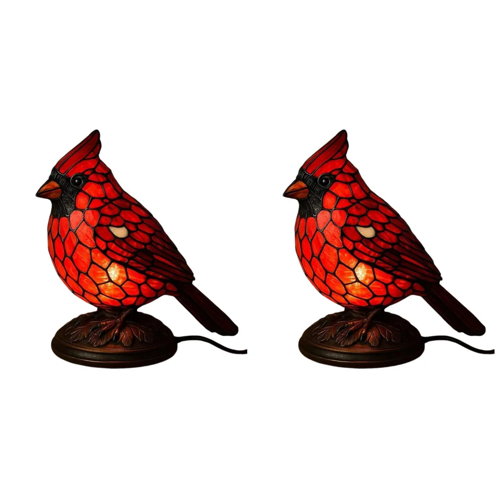 Christmas Art Decor Light Red Bird Table Lamp Night Bedside Bedroom Zpaxo 2 Large -17x16x9cm