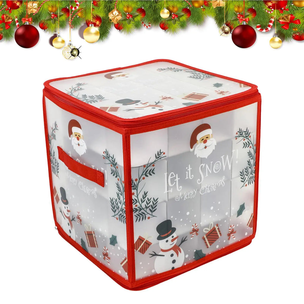 Christmas Ornament Storage Box Dividers 64 Ball Capacity Zippered