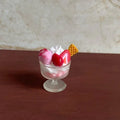 Miniature Dollhouse Food Toy Strawberry Ball Pink Ice Cream Cup Model Zpaxo 1Pc
