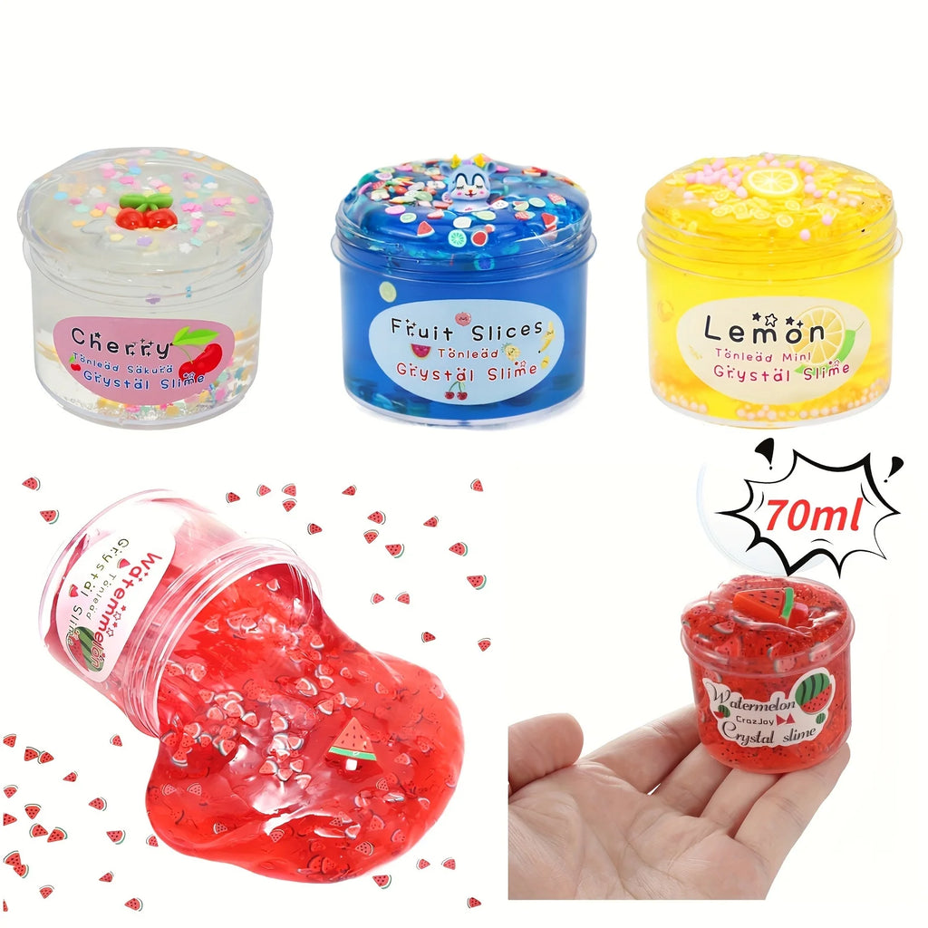 Crystal Mud Slime Fruit Coconut Soft Ceramic Chip Slice Decompressing