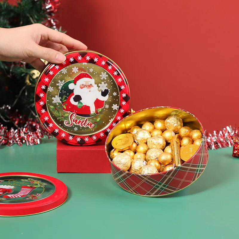 Christmas Metal Tin Candy Cookie Gift Box – Festive Xmas Tin