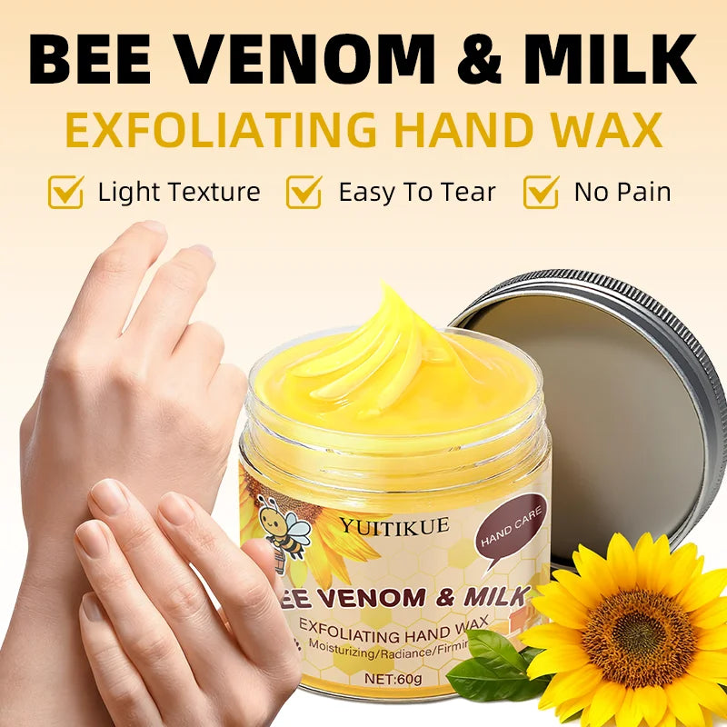 Bee Venom Milk Exfoliating Hand Wax Mask 60g | Peel & Firm Hand Wax Mask Zpaxo