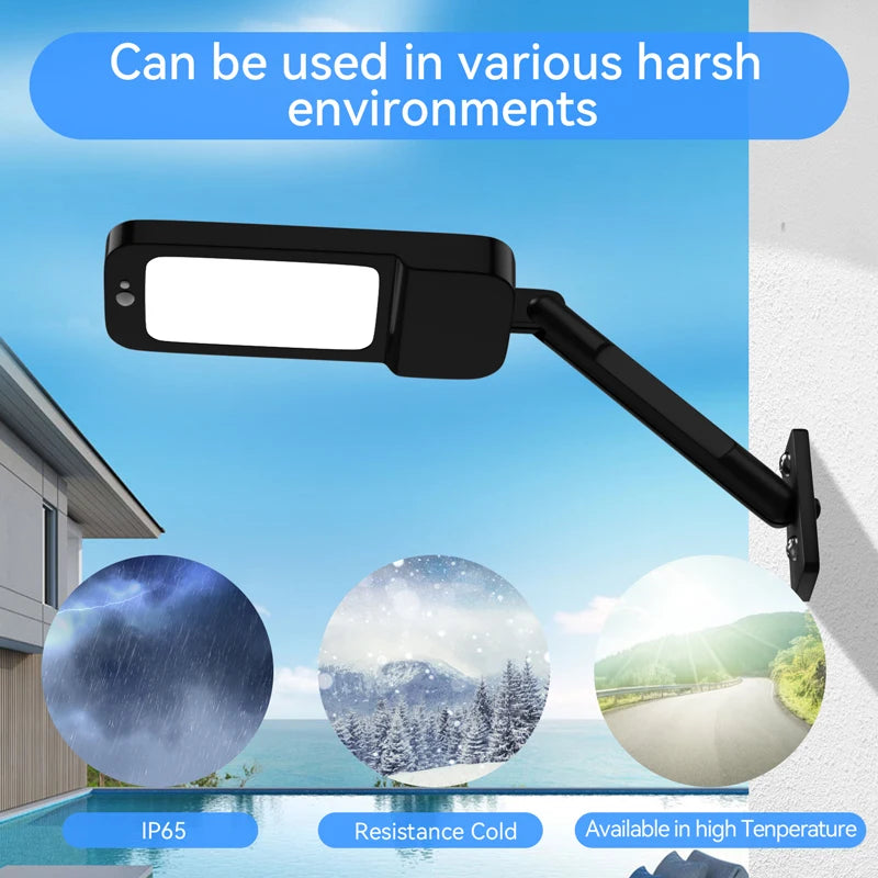 Outdoor Solar Lighting Lamp with Motion Detector - Solar Powered LED Lights in 4 Modes Security Flood Light for Garland And Wall Zpaxo