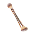 Double-Ended Makeup Brush – Kabuki, Foundation & Eyeshadow Makeup Brush Zpaxo Gold