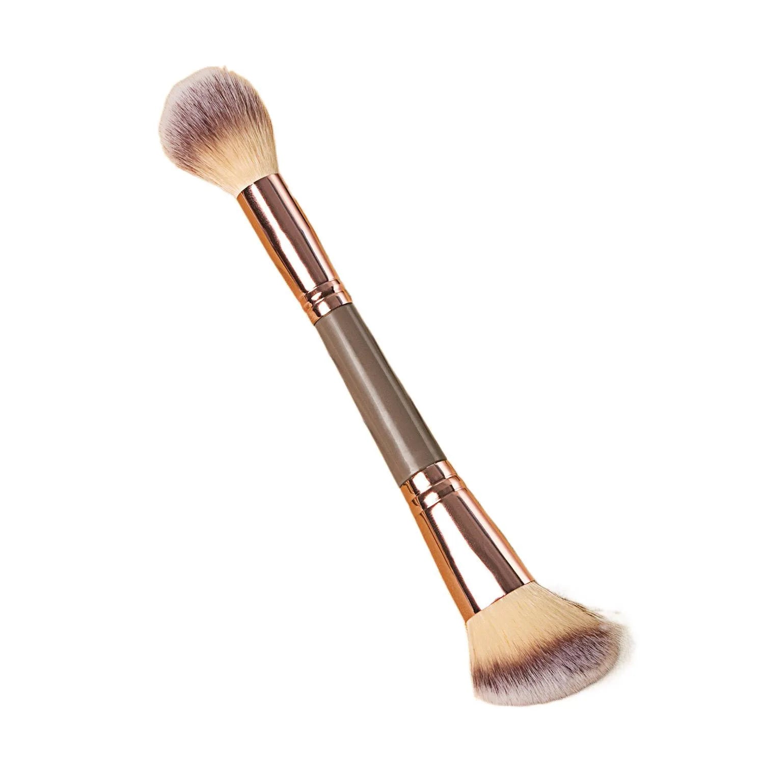 Double-Ended Makeup Brush – Kabuki, Foundation & Eyeshadow Makeup Brush Zpaxo Gold